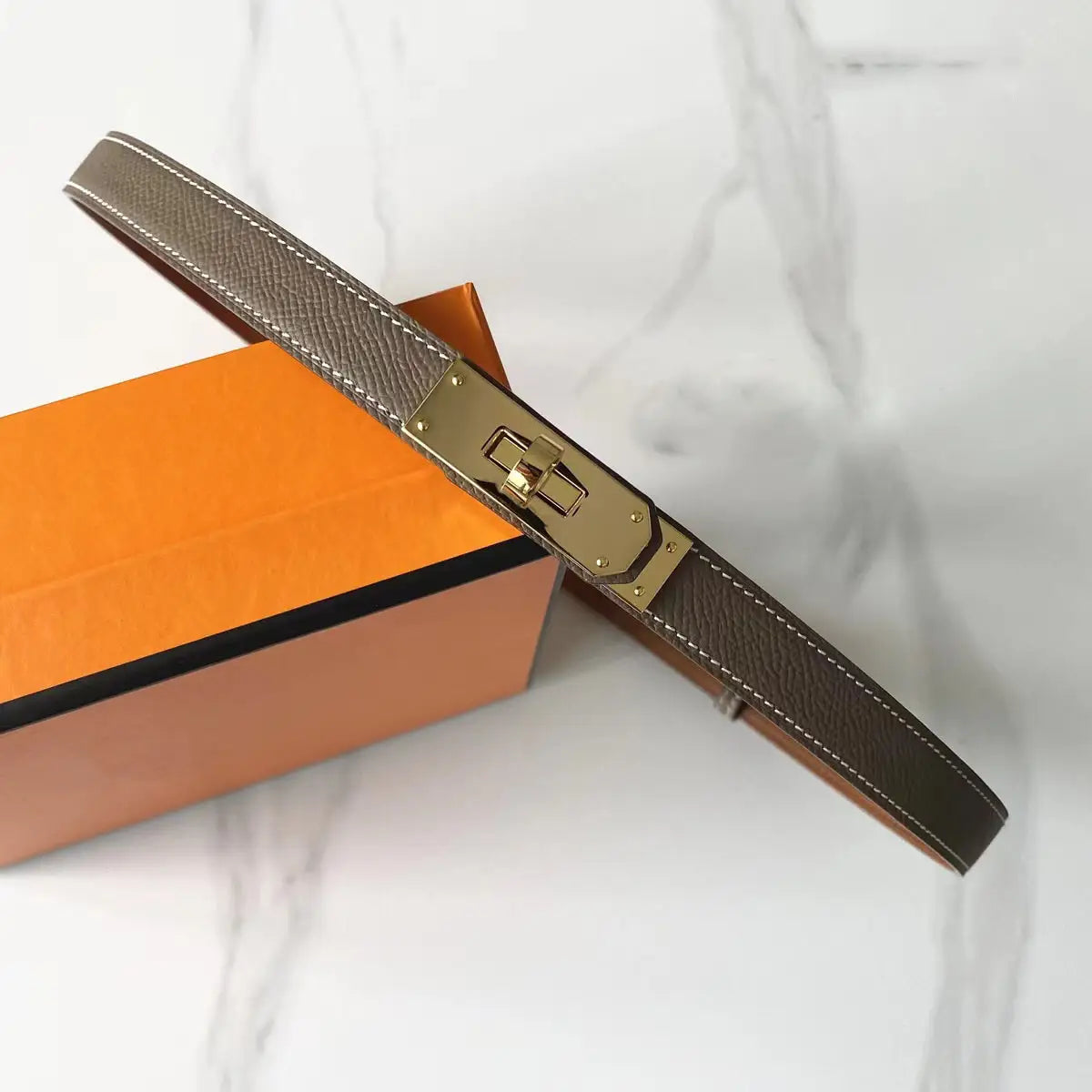 Rotating Buckle Leather Thin Belt All-match Women’s Belt