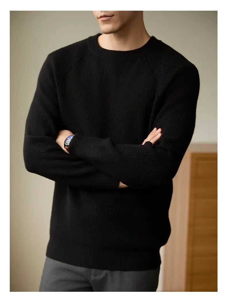 Men’s Long Sleeve Warm Leisure Versatile Solid Color Bottoming Shirt