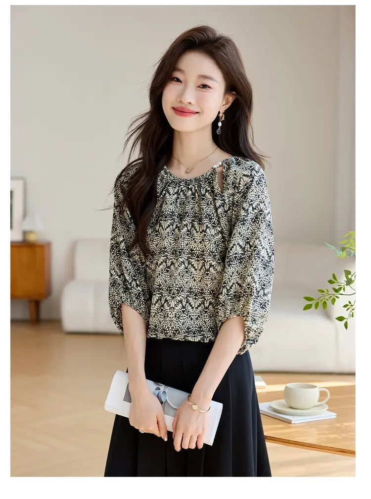 Women’s Loose Slimming 34 Sleeves Shirt