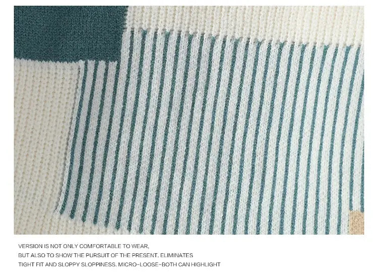Men’s Fashion Colorblock Knitwear Winter