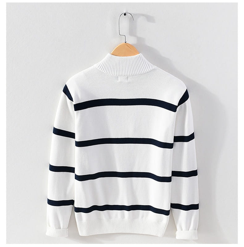 Turtleneck Men’s Cotton Wool Casual Half Zipper Sweater