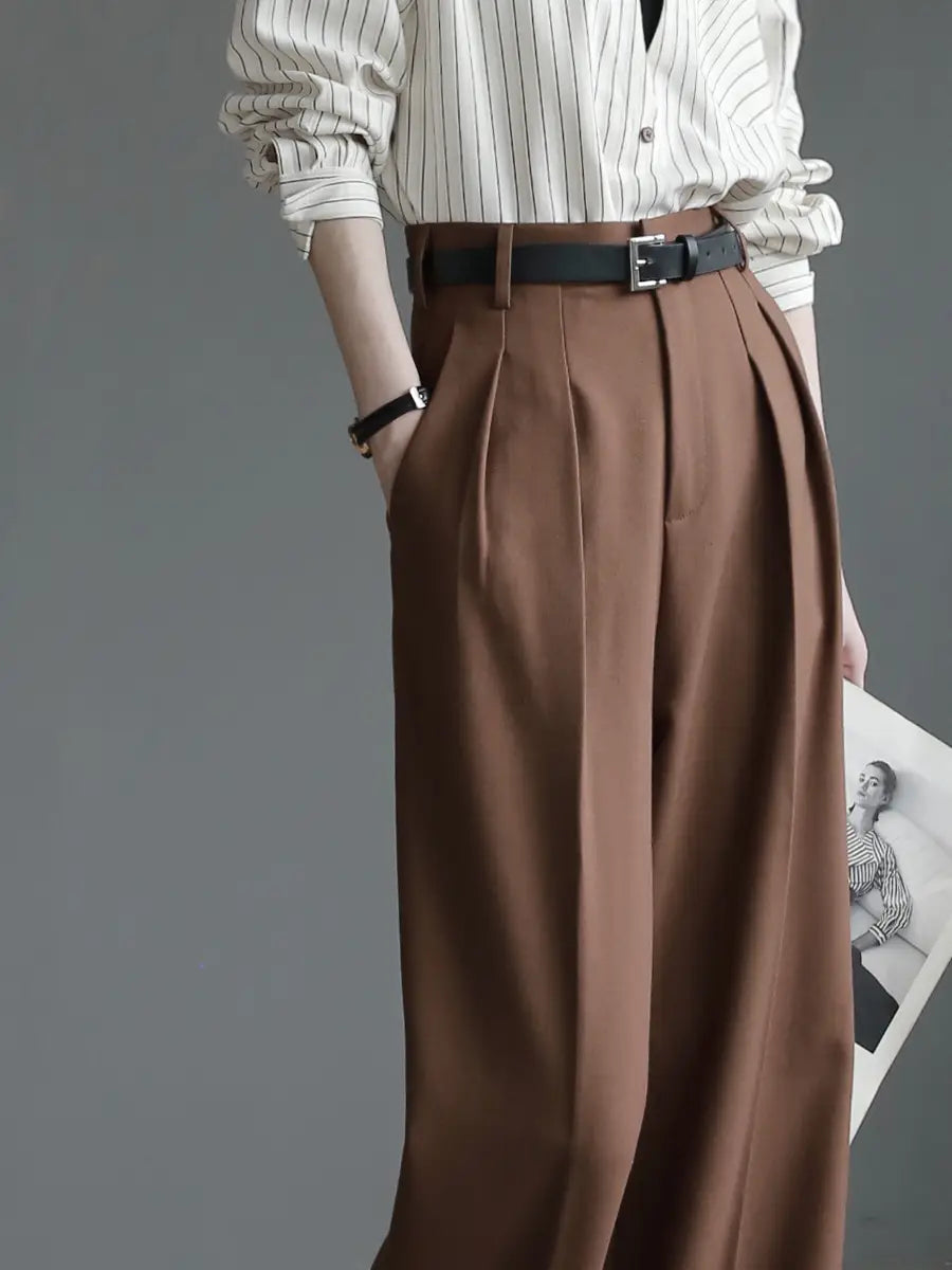 Suit Pants Women’s Slim Wide-leg Pants Mopping Floor Straight-leg Trousers