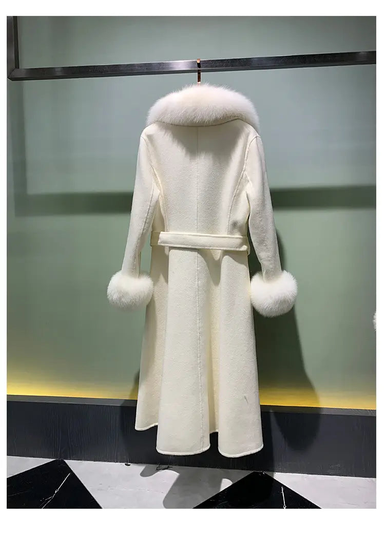 Winter Warm Lace-up Long Woolen Coat