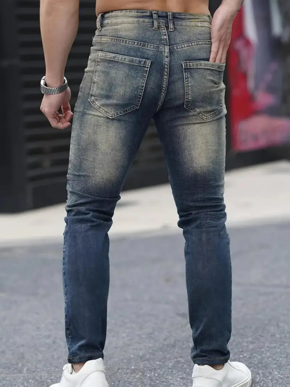 Men’s Fashion Ripped Cool High Street Jeans