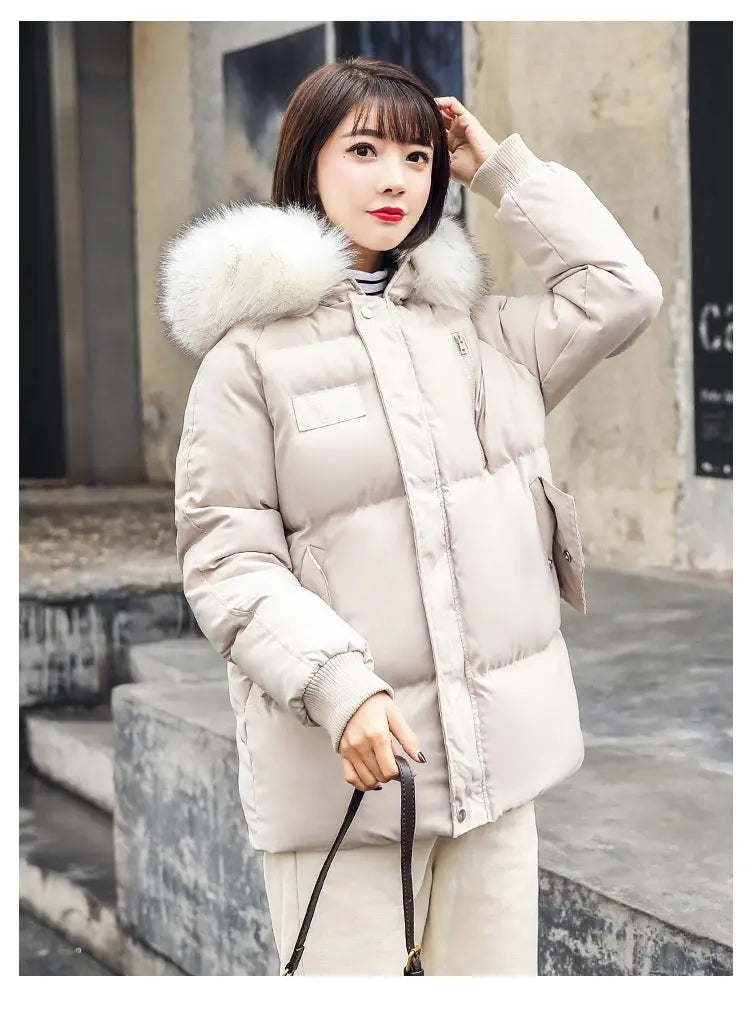 Foreign Trade Elegant Winter Korean Style Slim Fit All-matching Cotton-padded Clothes For Women