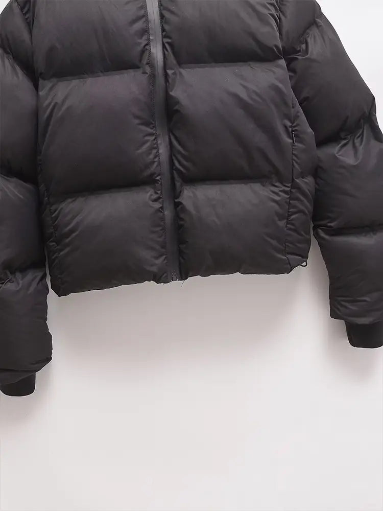 Simple Hooded Long Sleeve Zipper Pocket Protective Jacket Coat For Women