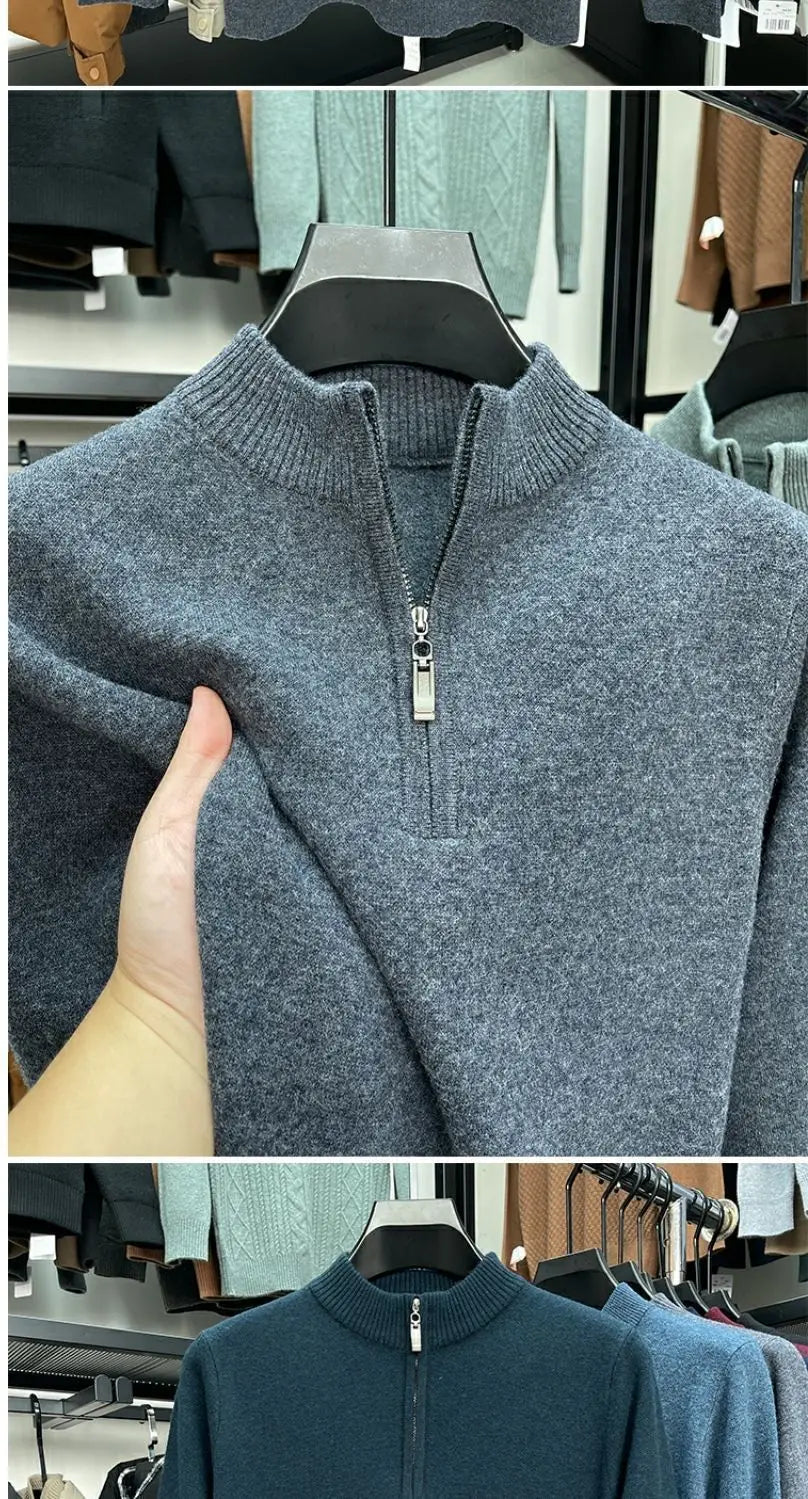 Casual Half Zipper Thermal Knitwear Coat