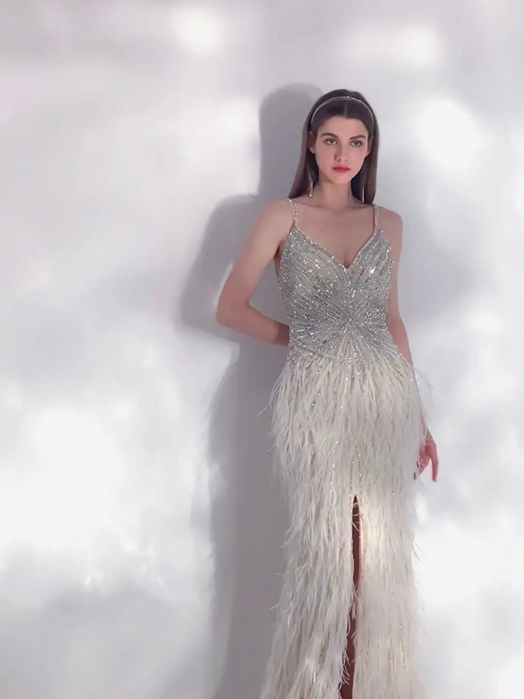 Women’s Feather Temperament High End Evening Dress