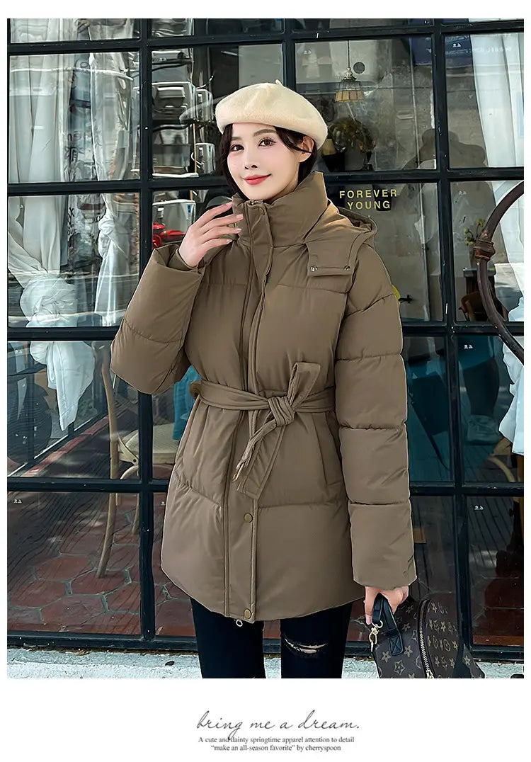 Women’s Mid-length Thickened Minority Fashion Temperament Cotton-padded Jacket