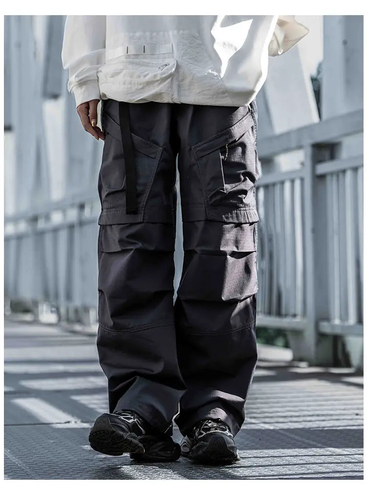 Straight Cargo Pants Men’s Multi-pocket Paratrooper Pants
