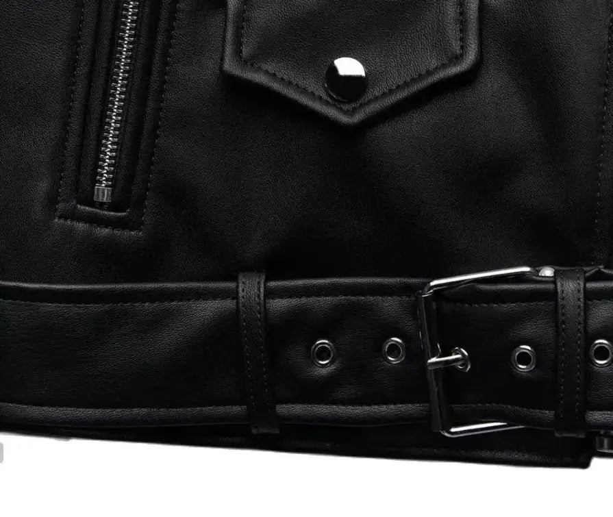 Women’s Faux Leather Retro Biker’s Leather Coat