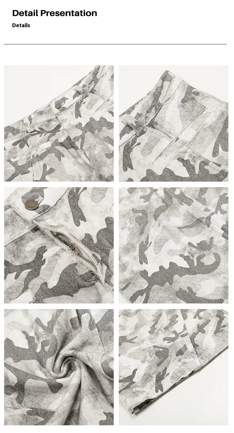 Cross-border Snow Straight Camouflage Cargo Pants