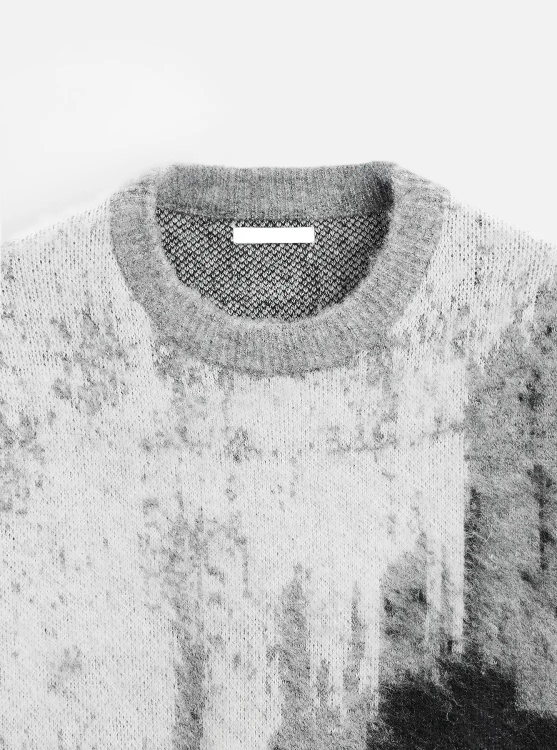 Mohair Soft Glutinous Color-block Crew Neck Knitted Sweater