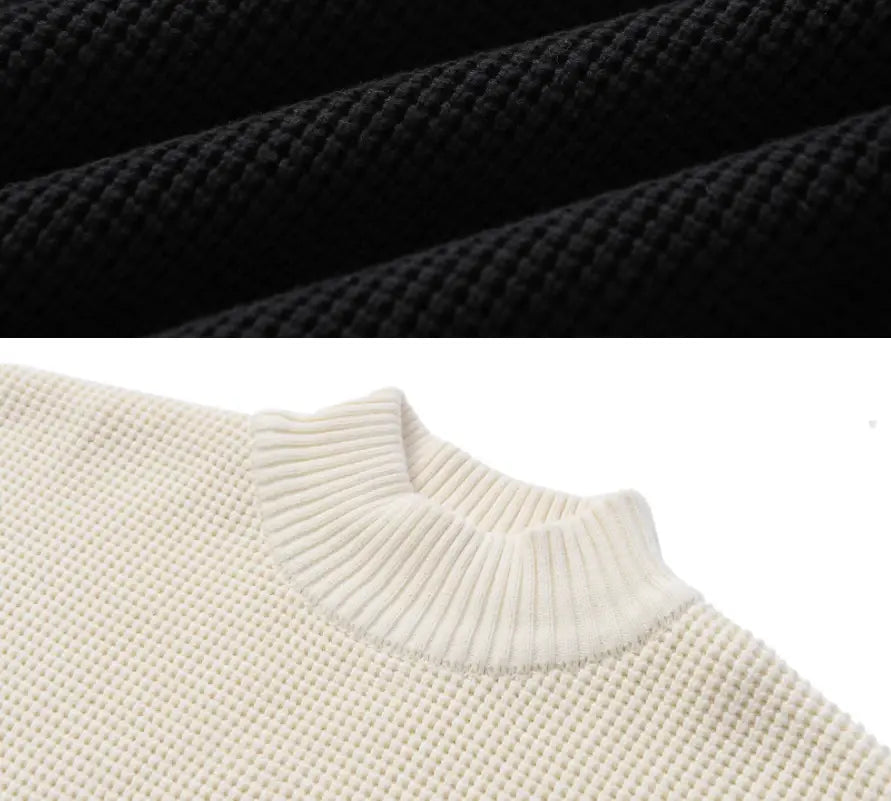 Thickened Half-high Collar Sweater Men’s Cotton Thick