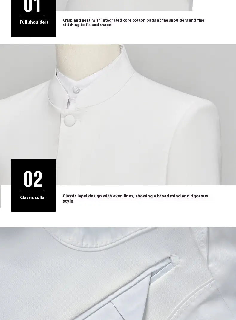 Men’s Suit Set White Zhongshan Suit