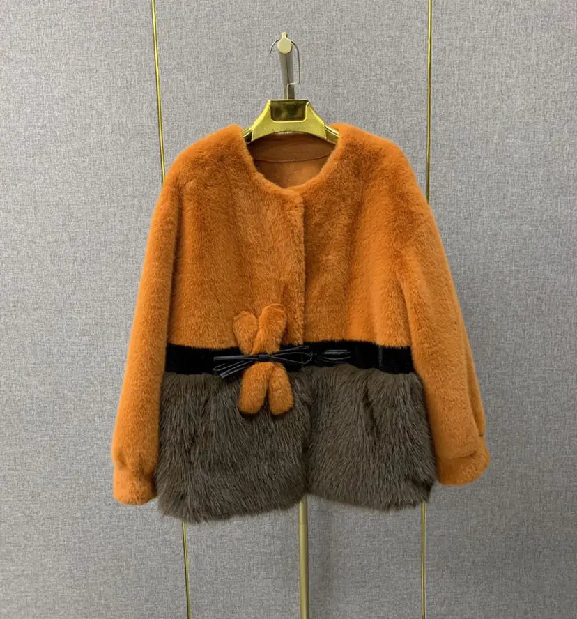 Faux Fur Coat Classic Style Slimming All-matching Western Style