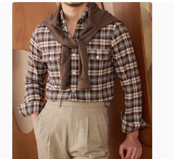 Retro Long Sleeved Shirt For Men