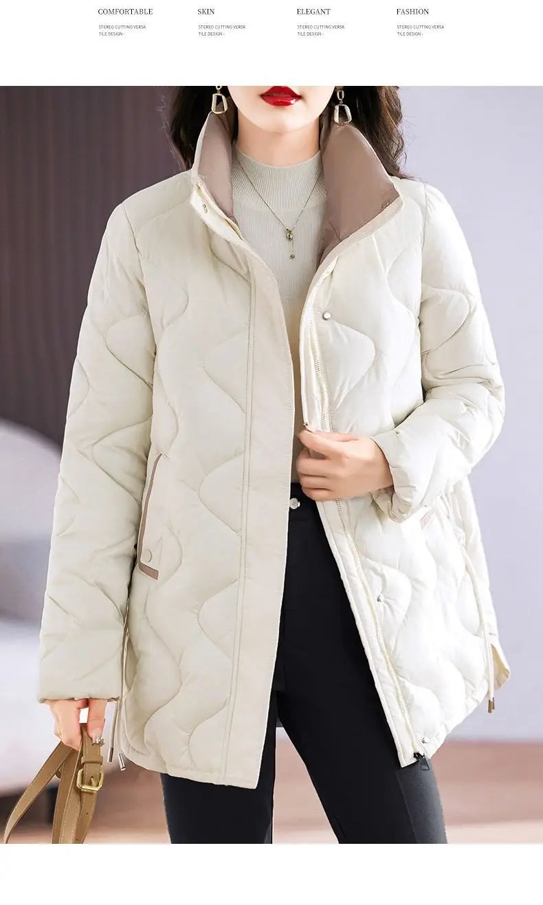 Mid-length Loose And Simple Cotton-padded Coat