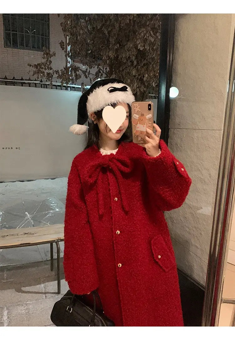 Korean Style Woolen Overknee Long Coat