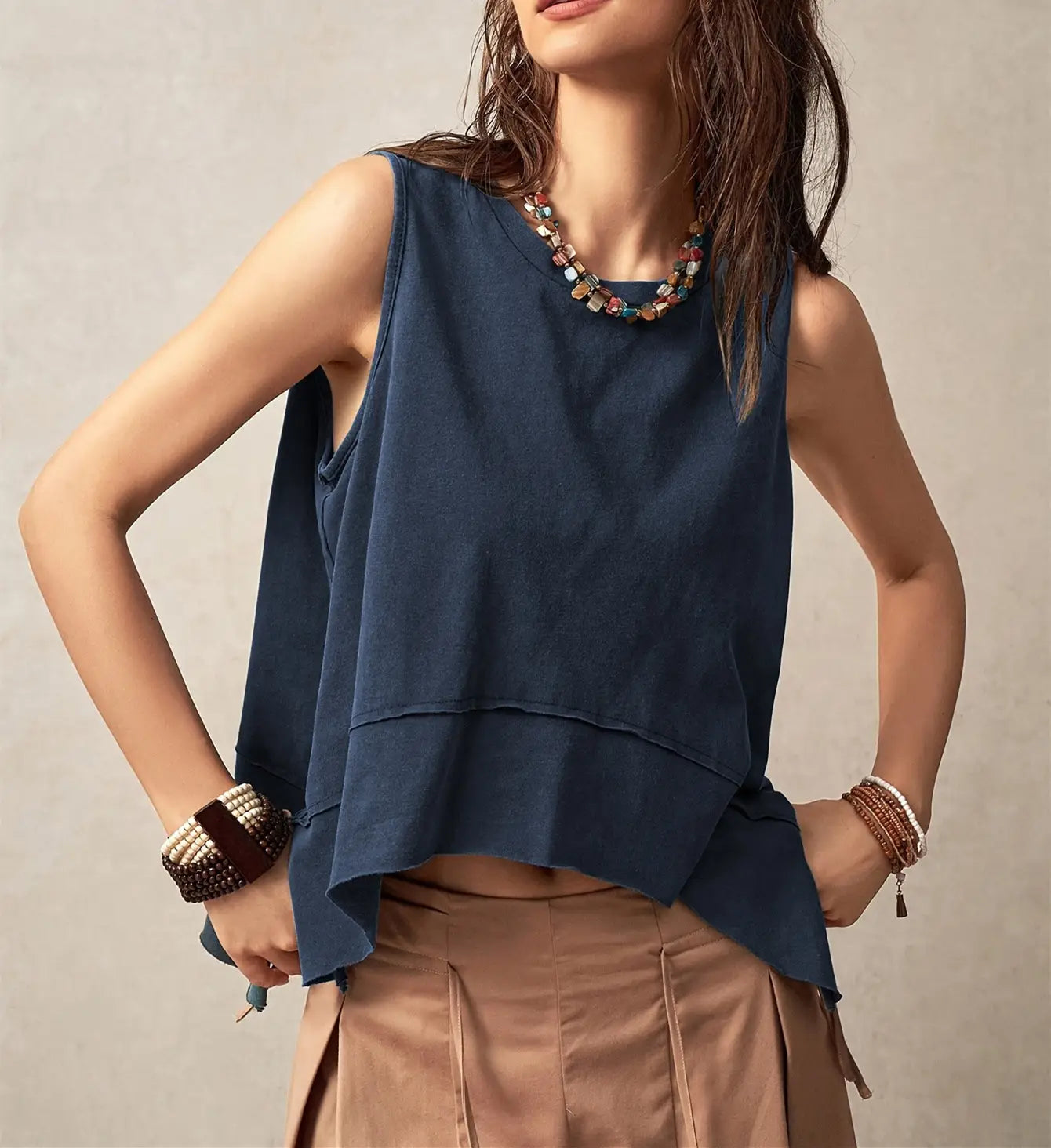 Summer Irregular Loose-fitting Sleeveless Shirt