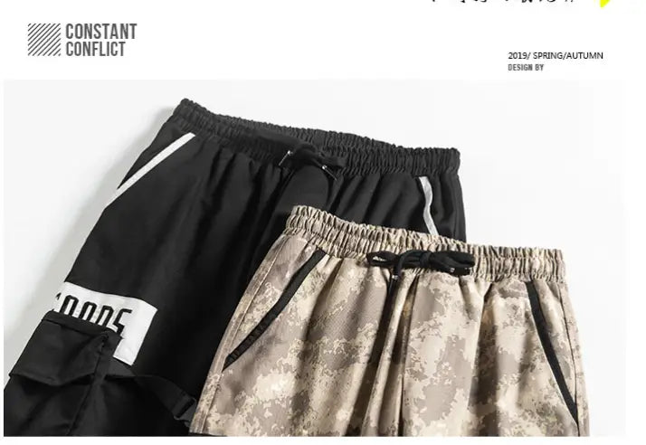 Casual Loose Straight Pants Men’s Sports Beamed Pants