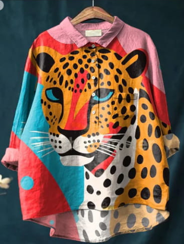 Loose Printed Crew Neck Casual Plus Size Women’s T-shirt Shirt