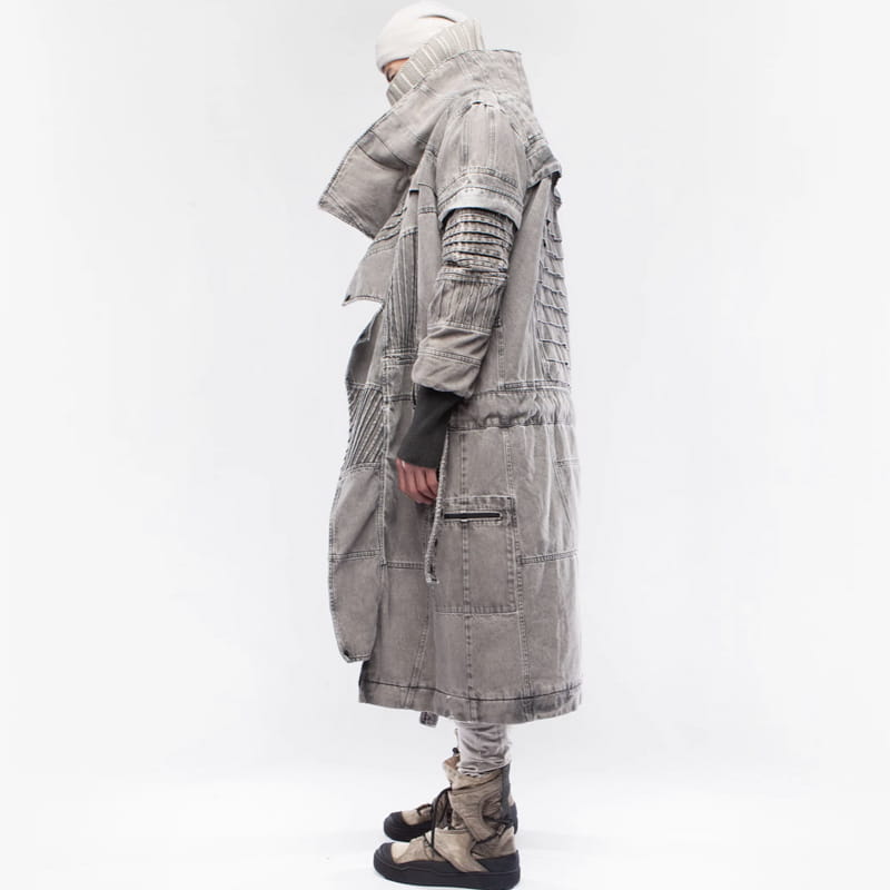 Not Called Old Lamb Wool Long Coat Jacket Men