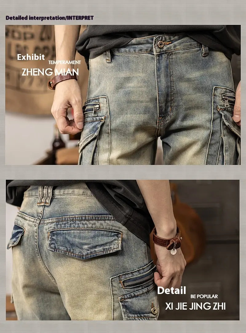 Spring And Autumn Retro Slim Fit Straight Leg Casual Pants
