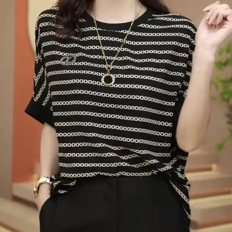 Loose Short-sleeved T-shirt For Women High-end Versatile Outerwear Shirt