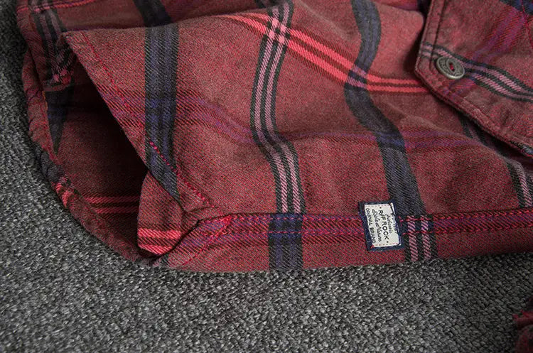 Slim all-match Men’s Casual Plaid Long-sleeved Shirt