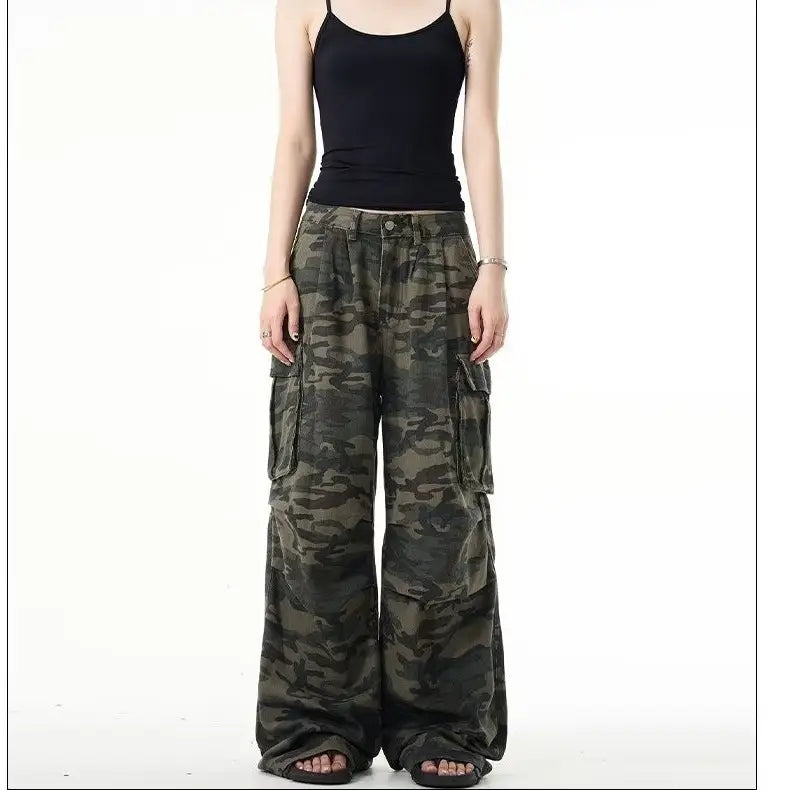 High Street Retro Multi-pocket Camouflage Cargo Pants