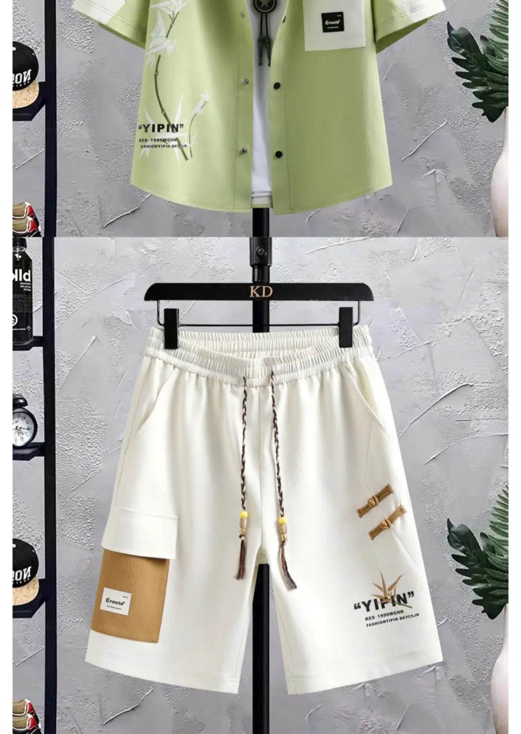 New Chinese Style National Style Suit Men’s Summer Short Sleeve Shirt Shorts Wear A Set Of Casual Sports Clothes