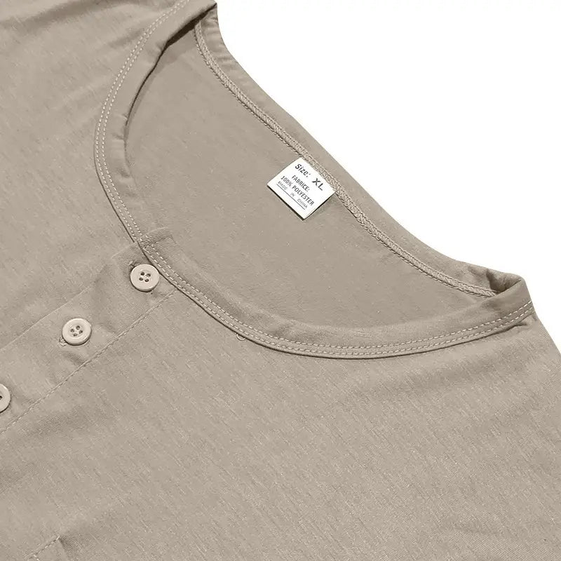 Men’s Spring And Autumn Henley Shirt Long Sleeve