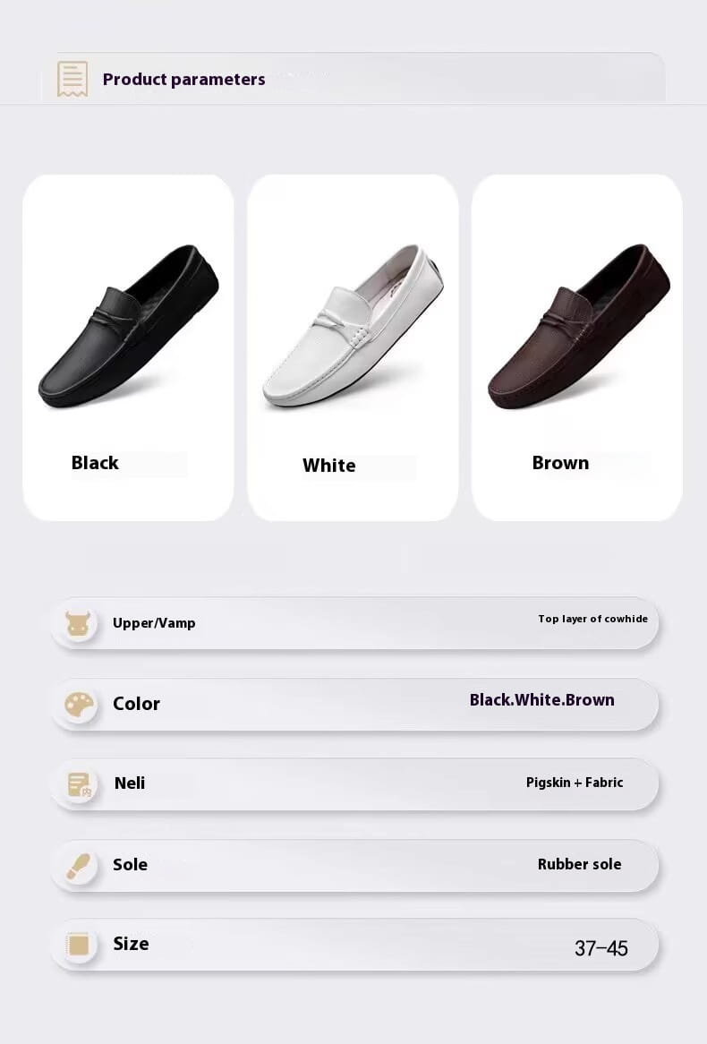 Genuine Leather Slip-on Lofter Peas Casual Shoes Men