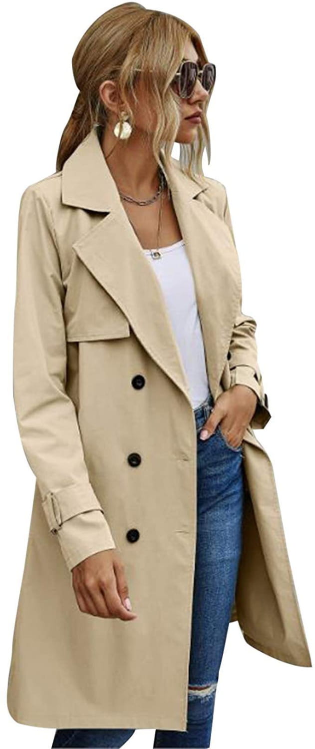European And American Autumn Women’s Double Breasted Fashion Casual Trench Coat