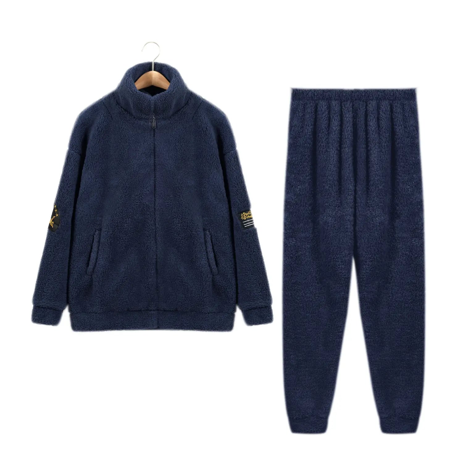 Men’s Flannel Pajamas Stand Collar Zipper With Extra Thickness For Warmth
