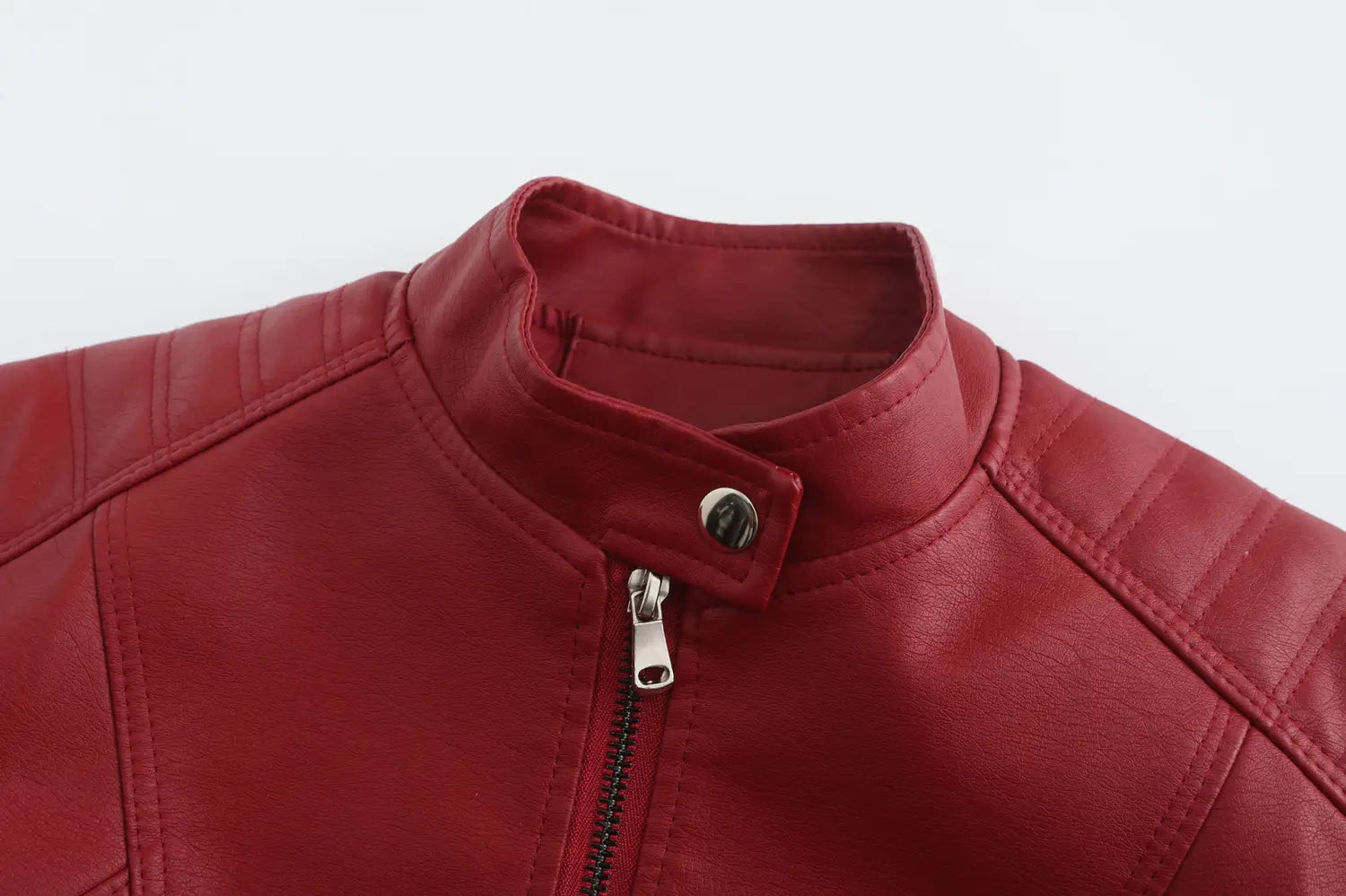 Women’s Short Slim-fit Leather Coat