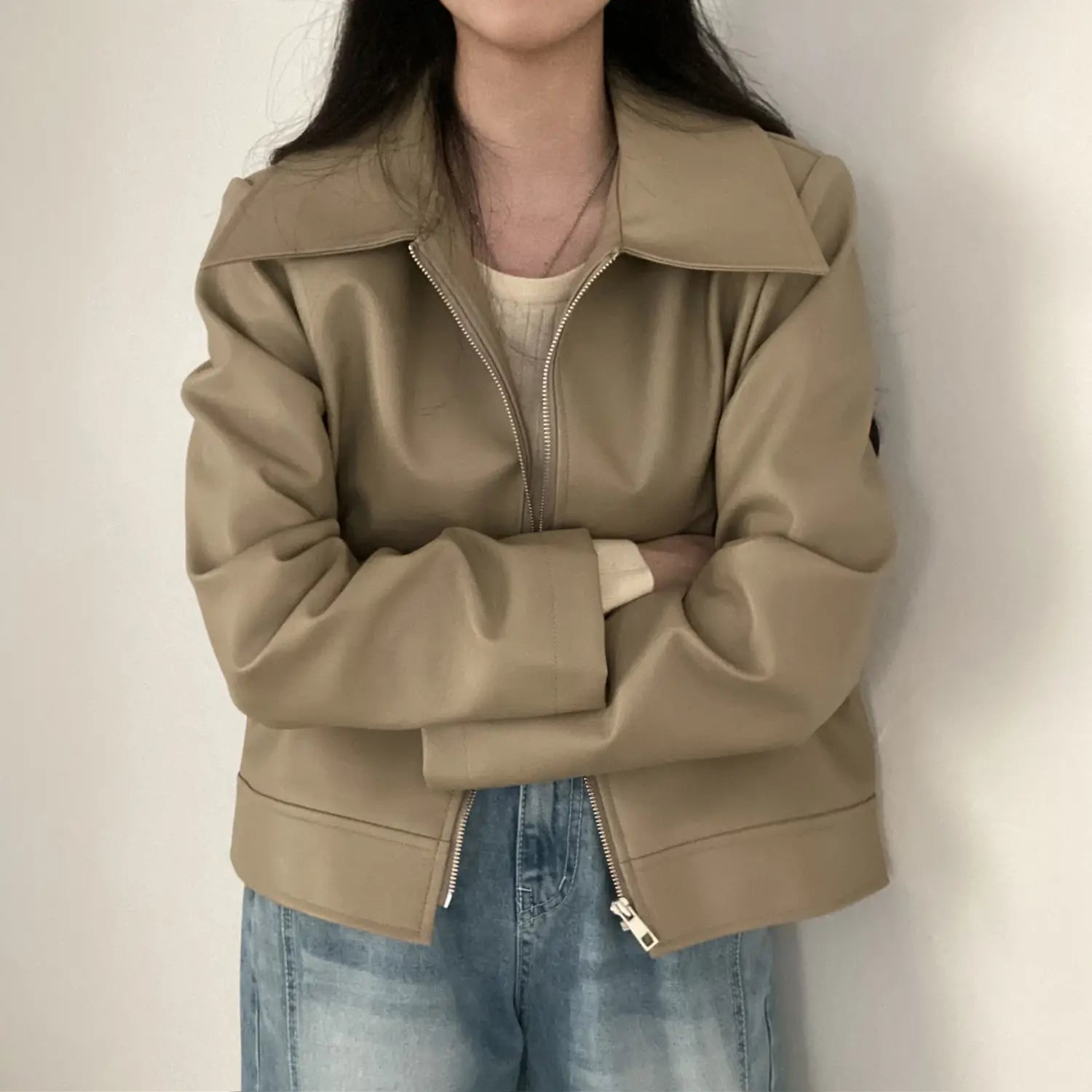 Handsome Cool Girl Versatile Motorcycle Jacket