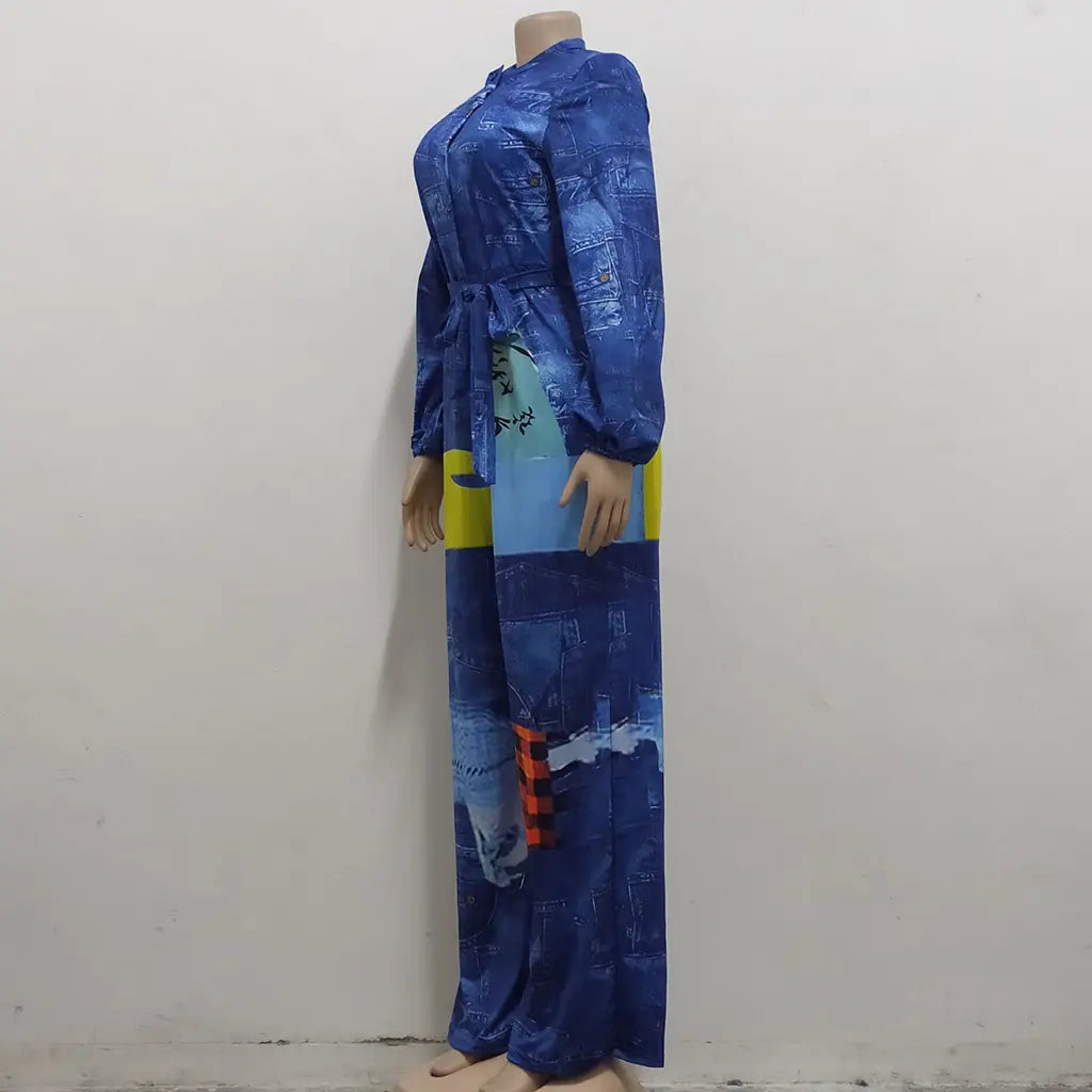 European And American Fashion Denim Jumpsuit