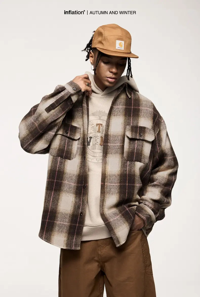 Japanese-style Retro Suede Workwear Shirt Coat
