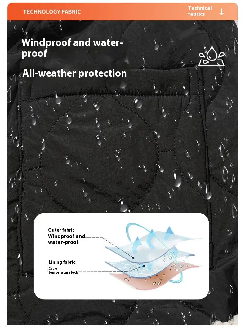 Men’s Quilted Casual Pants Thickened Cold Protection Ski Pants