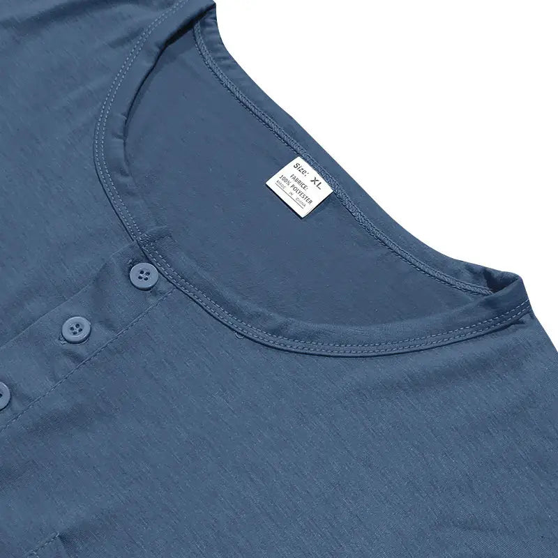 Men’s Spring And Autumn Henley Shirt Long Sleeve