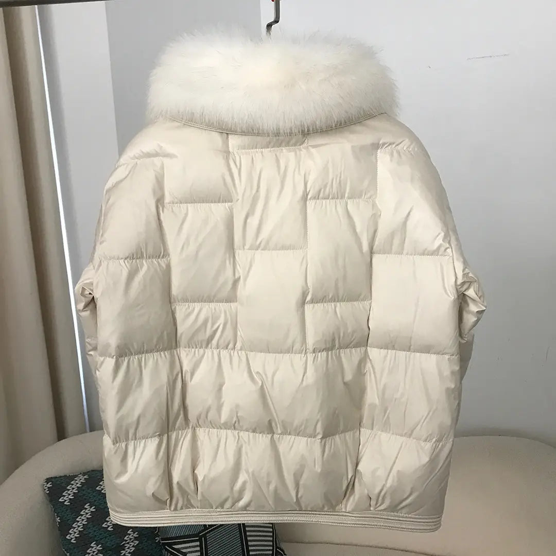 Down Jacket Short Loose Fashion Retro Patchwork Coat