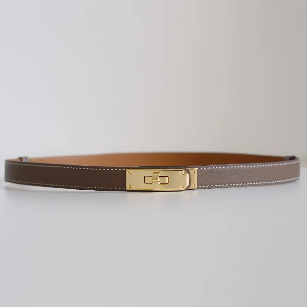 Rotating Buckle Leather Thin Belt All-match Women’s Belt