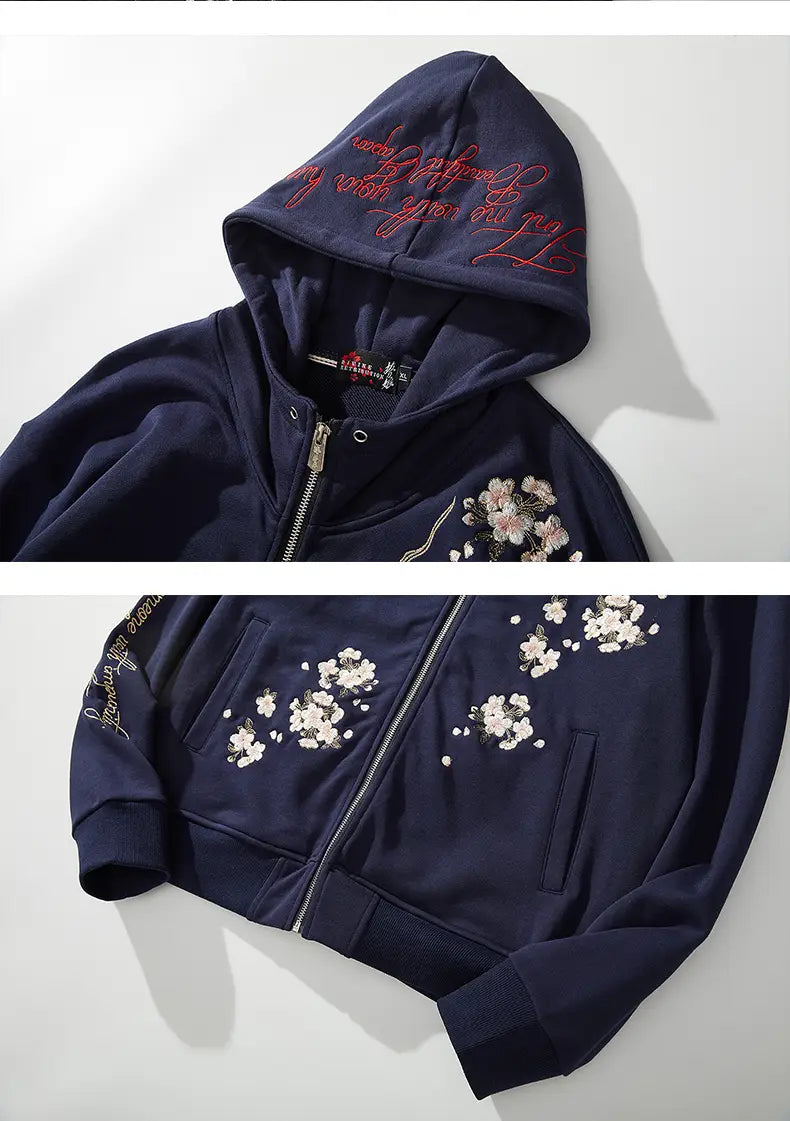 Embroidered coat sweatshirt