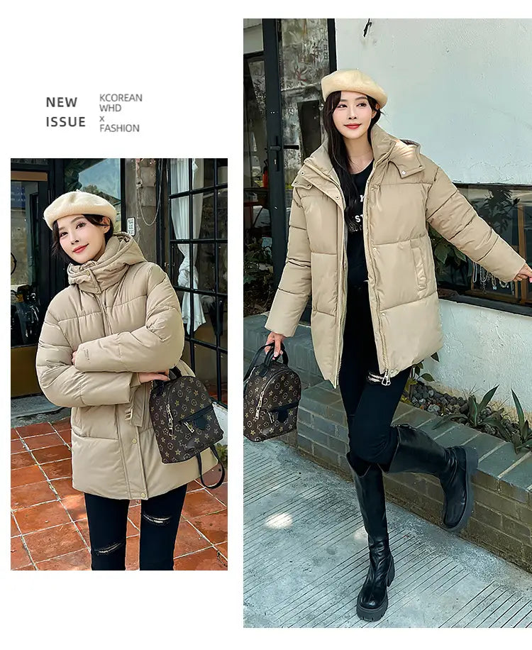 Women’s Mid-length Thickened Minority Fashion Temperament Cotton-padded Jacket