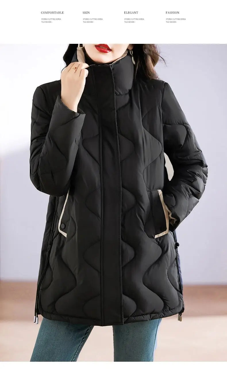 Mid-length Loose And Simple Cotton-padded Coat