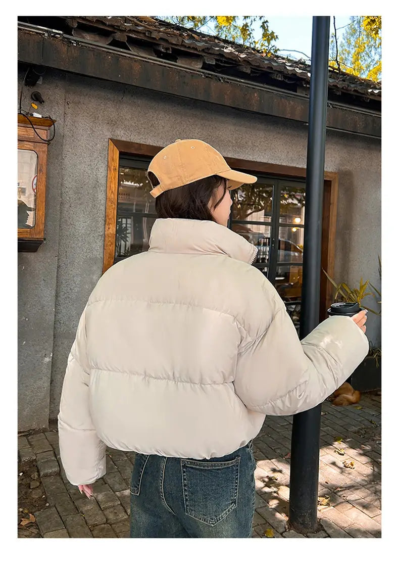 Stand-up Collar Thick Down Cotton Jacket Coat
