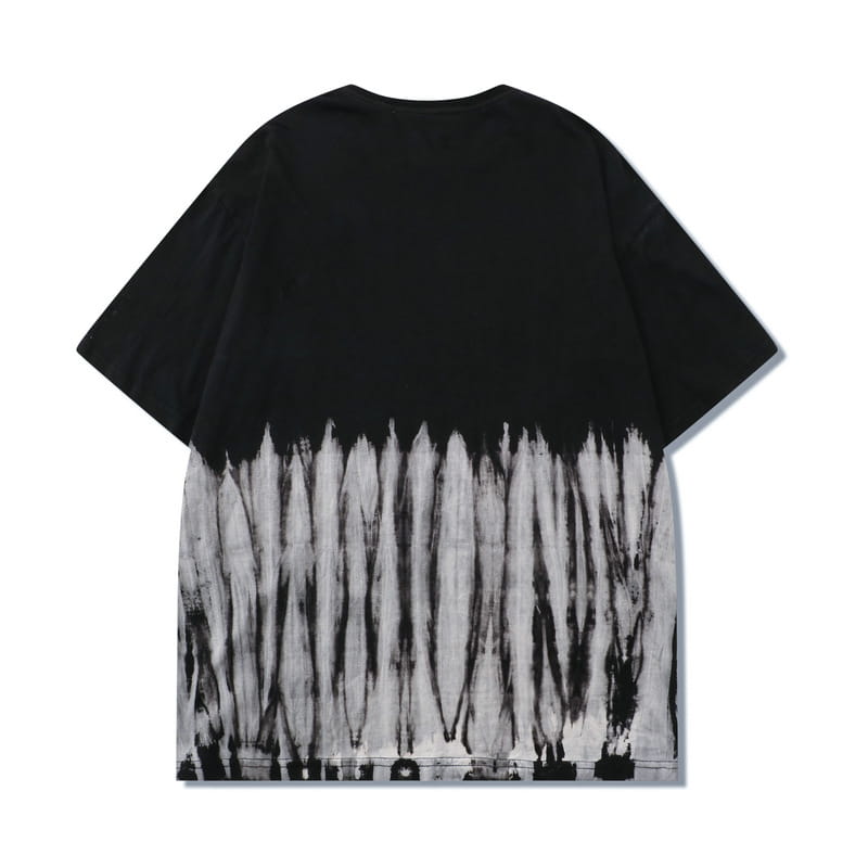 Hip Hop T-Shirt Striped Swirl Half Sleeves
