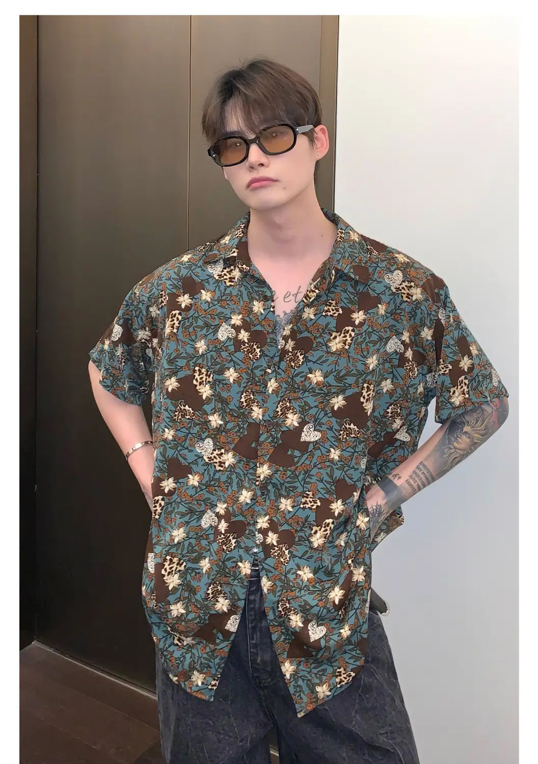 Men’s Shirt Loose Long Sleeve Lapel Shirt